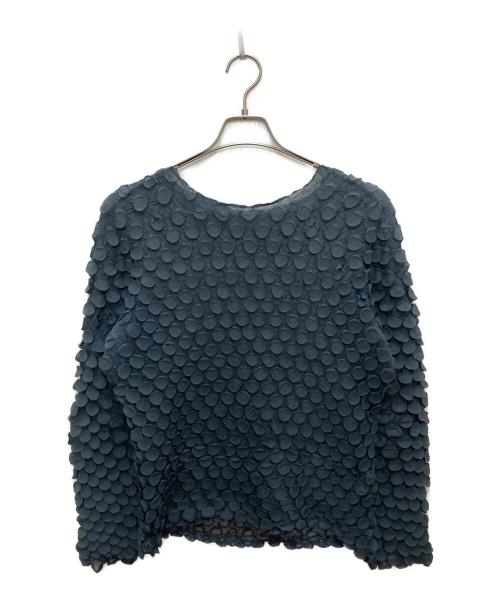 ISSEY MIYAKE（イッセイミヤケ）ISSEY MIYAKE (イッセイミヤケ) ロングスリーブ ポップコーン変形カットソー グリーン サイズ:-の古着・服飾アイテム