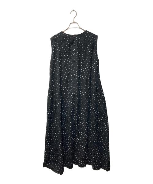 KAGURE（カグレ）KAGURE (カグレ) リネンノースリーブドットワンピース ブラック サイズ:FREEの古着・服飾アイテム