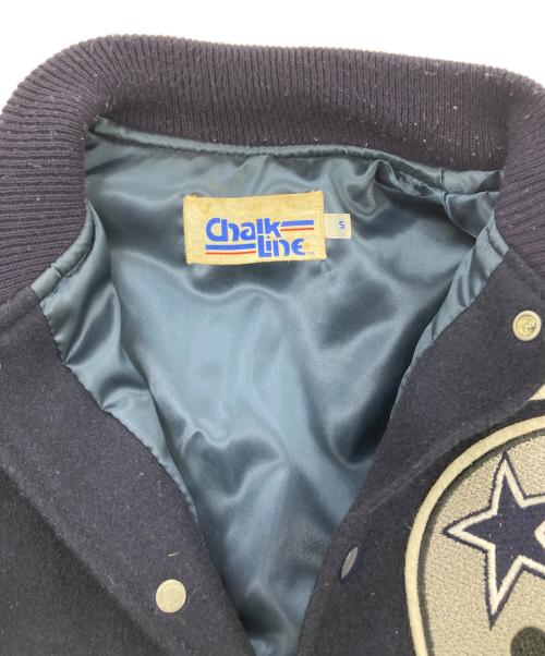 Chalk Line（チョークライン）Chalk Line (チョークライン) 80～90'sスタジャン ホワイト×ネイビー サイズ:Smallの古着・服飾アイテム