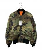 ALPHAアルファ）の古着「MA-1 TIGHT CAMO ジャケット」｜グリーン