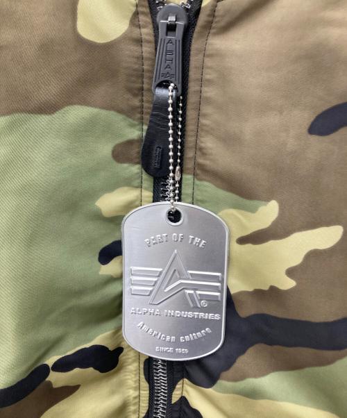 ALPHA（アルファ）ALPHA (アルファ) MA-1 TIGHT CAMO ジャケット グリーン サイズ:Mの古着・服飾アイテム