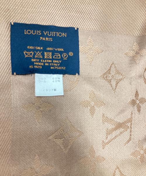 LOUIS VUITTON（ルイ ヴィトン）LOUIS VUITTON (ルイ ヴィトン) シルク×ウール モノグラム大判ストール ブラウンの古着・服飾アイテム