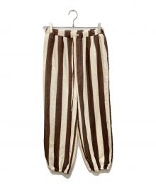 HeRIN.CYE（ヘリンドットサイ）の古着「Stripe gauze pants」｜ブラウン