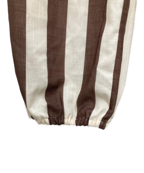 HeRIN.CYE（ヘリンドットサイ）HeRIN.CYE (ヘリンドットサイ) Stripe gauze pants ブラウン サイズ:freeの古着・服飾アイテム