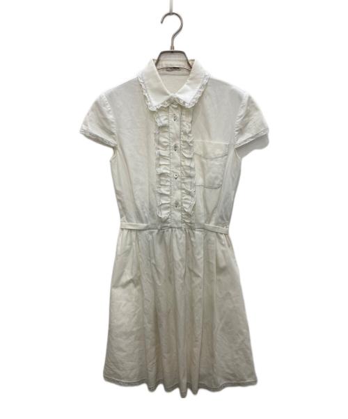 MIU MIU（ミュウミュウ）MIU MIU (ミュウミュウ) レースカラーミニワンピ ホワイト サイズ:SIZE 38の古着・服飾アイテム