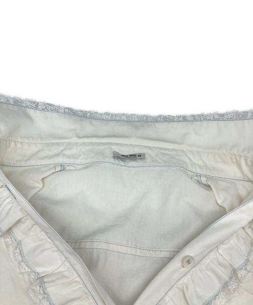 MIU MIU（ミュウミュウ）MIU MIU (ミュウミュウ) レースカラーミニワンピ ホワイト サイズ:SIZE 38の古着・服飾アイテム