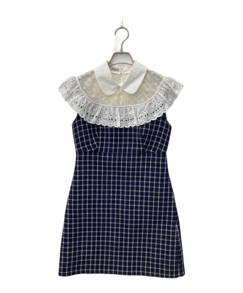 MIU MIU（ミュウミュウ）MIU MIU (ミュウミュウ) ノースリーブミニワンピース ネイビー サイズ:40の古着・服飾アイテム