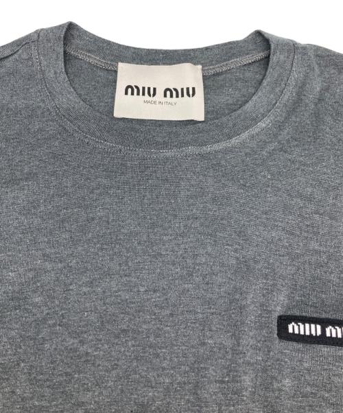 MIU MIU（ミュウミュウ）MIU MIU (ミュウミュウ) ロゴパッチカットソーワンピース グレー サイズ:SIZE 40の古着・服飾アイテム