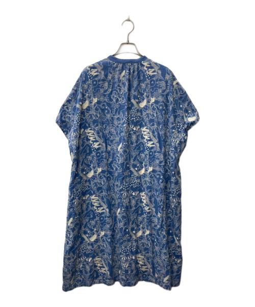 Marble SUD（マーブルシュッド）Marble SUD (マーブルシュッド) Members 刺繍バンドカラーシャツワンピース ブルー サイズ:FREEの古着・服飾アイテム