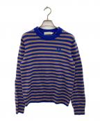 marimekkoマリメッコ）の古着「Tasaraita / Silfa knitted pullover」｜ブルー×ブラウン