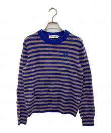 marimekko（マリメッコ）の古着「Tasaraita / Silfa knitted pullover」｜ブルー×ブラウン