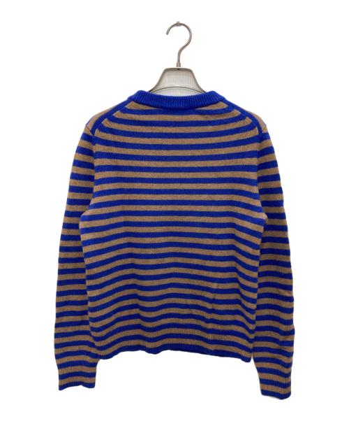 marimekko（マリメッコ）marimekko (マリメッコ) Tasaraita / Silfa knitted pullover ブルー×ブラウン サイズ:Ｍの古着・服飾アイテム