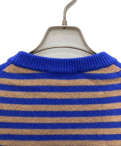 marimekko（マリメッコ）marimekko (マリメッコ) Tasaraita / Silfa knitted pullover ブルー×ブラウン サイズ:Ｍの古着・服飾アイテム