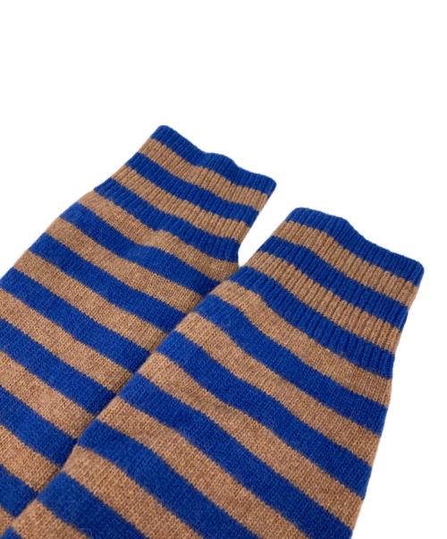 marimekko（マリメッコ）marimekko (マリメッコ) Tasaraita / Silfa knitted pullover ブルー×ブラウン サイズ:Ｍの古着・服飾アイテム