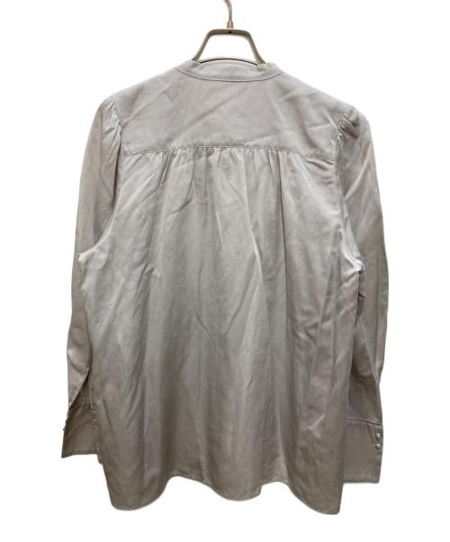 BALLSEY（ボールジィ）BALLSEY (ボールジィ) コットンシルクサテン スタンドカラーブラウス グレー サイズ:36の古着・服飾アイテム