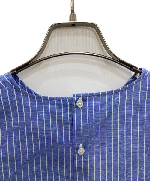 MACPHEE（マカフィー）MACPHEE (マカフィー) コットンリネンハードツイスト パフスリーブブラウス ブルー サイズ:36の古着・服飾アイテム