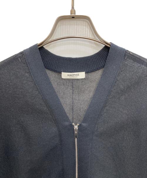 MACPHEE（マカフィー）MACPHEE (マカフィー) ドライレーヨン Vネックカーディガン ブラック サイズ:Ｓの古着・服飾アイテム