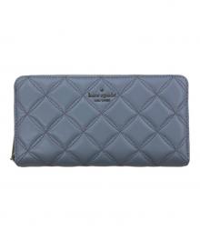 Kate Spade（ケイトスペード）の古着「ナタリア キルテッド ラージ コンチネンタル ウォレット」｜ブルー