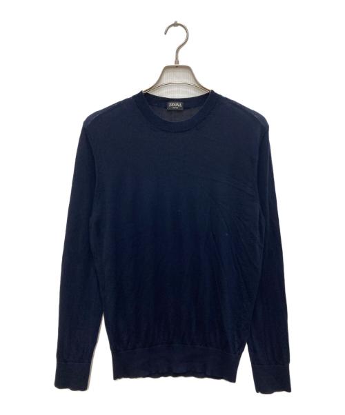 ZEGNA（ゼニア）ZEGNA (ゼニア) ハイゲージウールニット ネイビー サイズ:40の古着・服飾アイテム