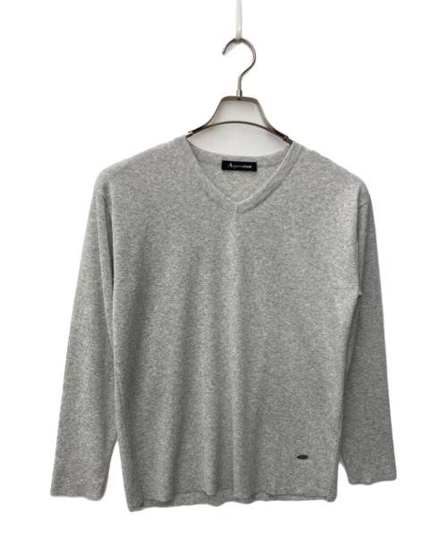 Aquascutum（アクアスキュータム）Aquascutum (アクアスキュータム) シアースパーク Vプルオーバー グレー サイズ:SIZE 8の古着・服飾アイテム