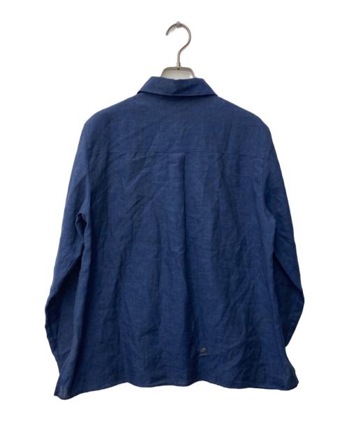 Aquascutum（アクアスキュータム）Aquascutum (アクアスキュータム) MAXILIN リネンシャツ ネイビー サイズ:SIZE 8の古着・服飾アイテム