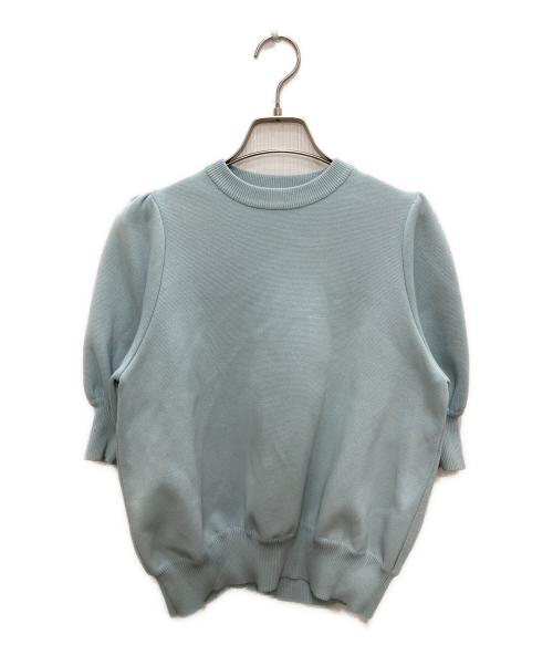 YORI（ヨリ）YORI (ヨリ) コットンパフスリーブニット ブルー サイズ:Freeの古着・服飾アイテム