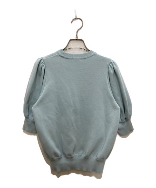 YORI（ヨリ）YORI (ヨリ) コットンパフスリーブニット ブルー サイズ:Freeの古着・服飾アイテム