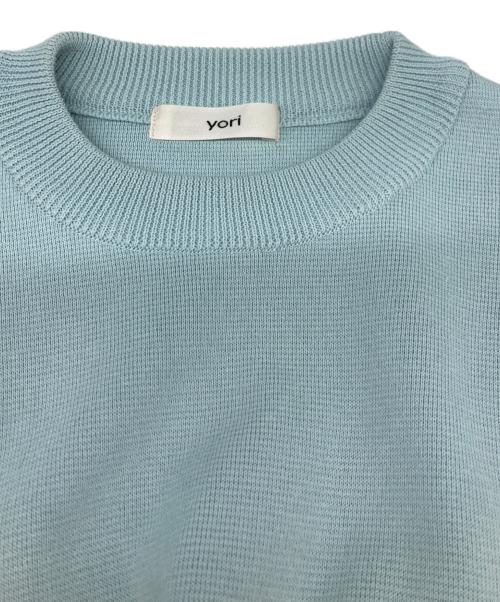 YORI（ヨリ）YORI (ヨリ) コットンパフスリーブニット ブルー サイズ:Freeの古着・服飾アイテム