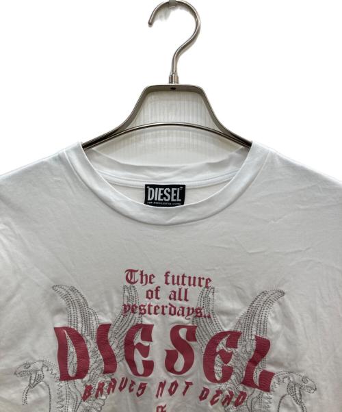 DIESEL（ディーゼル）DIESEL (ディーゼル) 半袖プリントTシャツ ホワイト サイズ:Lの古着・服飾アイテム