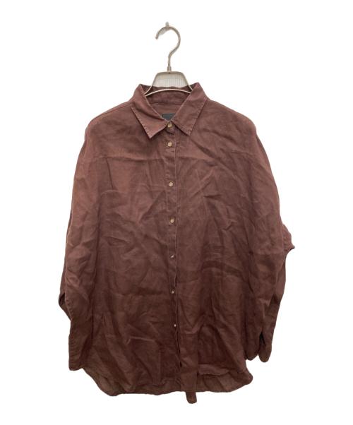 Spick and Span（スピック＆スパン）Spick and Span (スピック＆スパン) 80リネンカシュクール ビッグシャツ ブラウン サイズ:FREEの古着・服飾アイテム