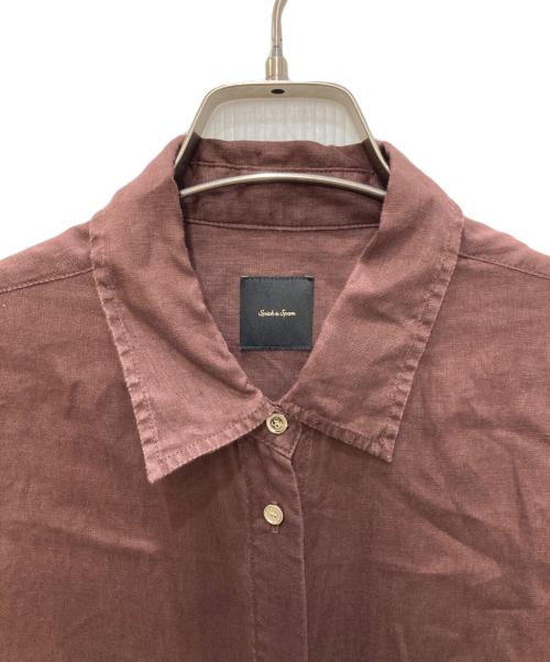 Spick and Span（スピック＆スパン）Spick and Span (スピック＆スパン) 80リネンカシュクール ビッグシャツ ブラウン サイズ:FREEの古着・服飾アイテム