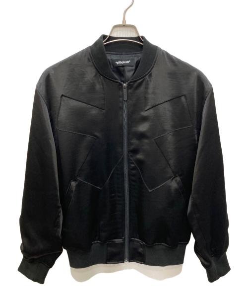 projectR（プロジェクトアール）projectR (プロジェクトアール) SATIN ZIP BLOUSON ブラック サイズ:Lの古着・服飾アイテム