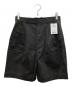 H BEAUTY&YOUTH（エイチ ビューティー&ユース）の古着「NIDOM SATIN 2P WIDE SHORT PANTS」｜ブラック