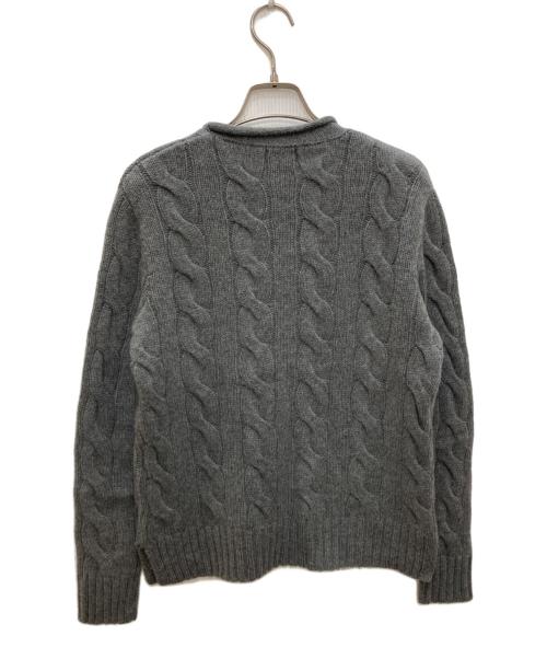 POLO RALPH LAUREN（ポロ・ラルフローレン）POLO RALPH LAUREN (ポロ・ラルフローレン) カシミヤ混ロールネックケーブルニット グレー サイズ:Ｓの古着・服飾アイテム