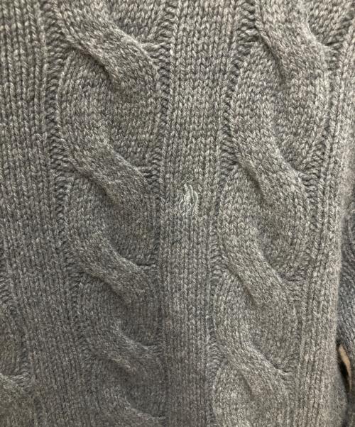 POLO RALPH LAUREN（ポロ・ラルフローレン）POLO RALPH LAUREN (ポロ・ラルフローレン) カシミヤ混ロールネックケーブルニット グレー サイズ:Ｓの古着・服飾アイテム