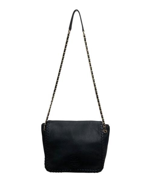 TORY BURCH（トリーバーチ）TORY BURCH (トリーバーチ) レザーショルダーバッグ ブラックの古着・服飾アイテム