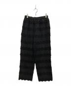 crinkle crinkle crinkleクリンクル クリンクル クリンクル）の古着「3D peacock embroidery pants」｜ブラック