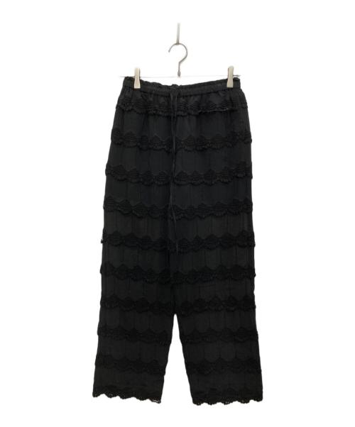 crinkle crinkle crinkle（クリンクル クリンクル クリンクル）crinkle crinkle crinkle (クリンクル クリンクル クリンクル) 3D peacock embroidery pants ブラック サイズ:Freeの古着・服飾アイテム