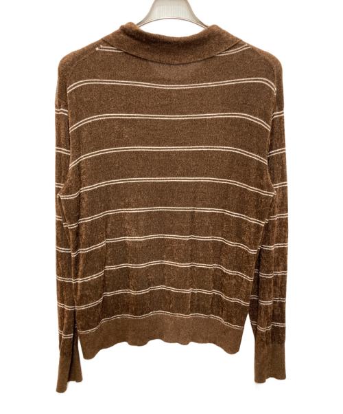 JOURNAL STANDARD（ジャーナルスタンダード）JOURNAL STANDARD (ジャーナルスタンダード) ベロアニットロングスリーブポロシャツ ブラウン サイズ:freeの古着・服飾アイテム