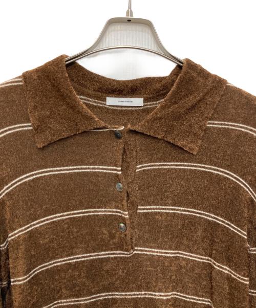 JOURNAL STANDARD（ジャーナルスタンダード）JOURNAL STANDARD (ジャーナルスタンダード) ベロアニットロングスリーブポロシャツ ブラウン サイズ:freeの古着・服飾アイテム