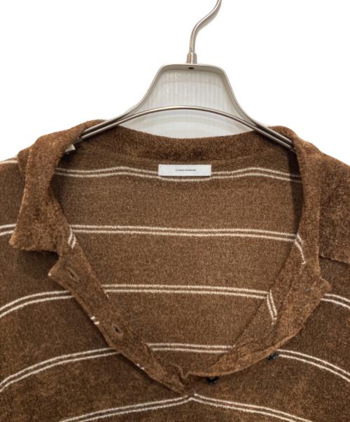 JOURNAL STANDARD（ジャーナルスタンダード）JOURNAL STANDARD (ジャーナルスタンダード) ベロアニットロングスリーブポロシャツ ブラウン サイズ:freeの古着・服飾アイテム