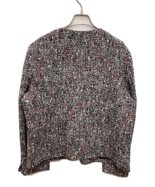 Leilian（レリアン）Leilian (レリアン) ノーカラーツイードジャケット ブラック サイズ:17の古着・服飾アイテム