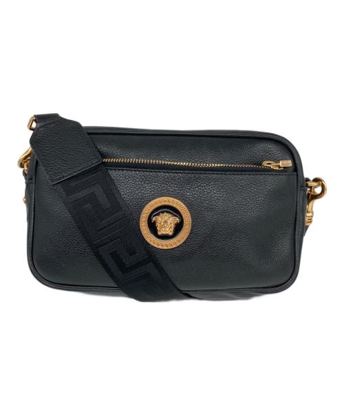 VERSACE（ヴェルサーチェ）VERSACE (ヴェルサーチェ) メデューサ レザーショルダーバッグ ブラックの古着・服飾アイテム