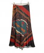 Ameri VINTAGEアメリヴィンテージ）の古着「MEDI TWIN CHEETAH FAKE SCARF SKIRT」｜マルチカラー