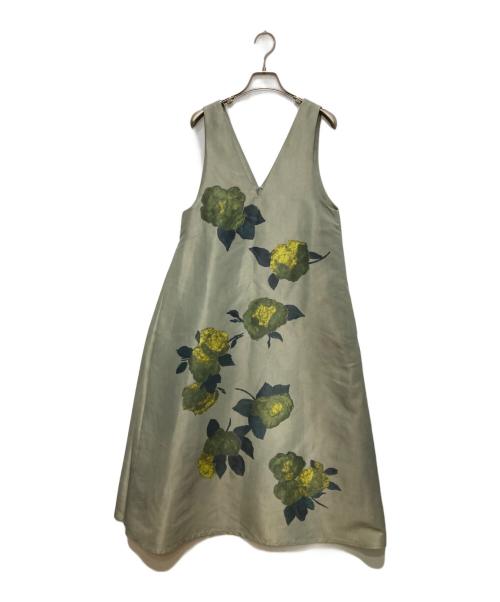 Ameri（アメリ）Ameri (アメリ) ELLIE ASYMMETRY PLEATS DRESS オリーブ サイズ:Sの古着・服飾アイテム
