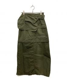sahara（サハラ）の古着「Belted 2way Cargo Skirt」｜グリーン
