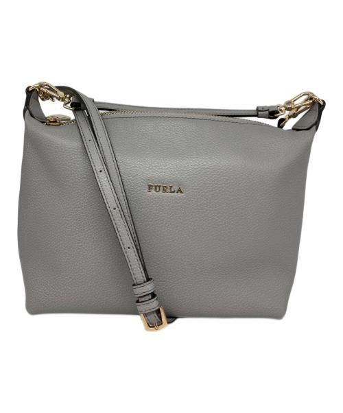 FURLA（フルラ）FURLA (フルラ) レザーショルダーバッグ グレーの古着・服飾アイテム