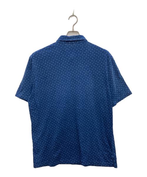 POLO RALPH LAUREN（ポロ・ラルフローレン）POLO RALPH LAUREN (ポロ・ラルフローレン) ダブルポケット総柄ポロシャツ インディゴ サイズ:Lの古着・服飾アイテム