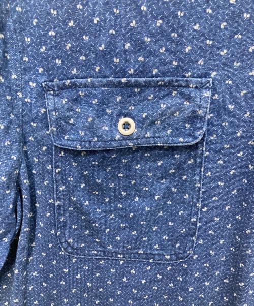 POLO RALPH LAUREN（ポロ・ラルフローレン）POLO RALPH LAUREN (ポロ・ラルフローレン) ダブルポケット総柄ポロシャツ インディゴ サイズ:Lの古着・服飾アイテム