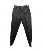 FUMIKA UCHIDAフミカウチダ）の古着「Bonding Denim/WIDE STRAGIHT PANTS」｜ブラック